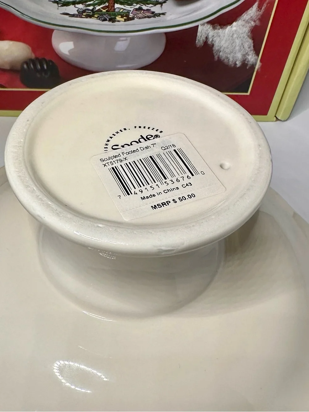 Spode Christmas Tree Sculpted Footed Candy Dish 7